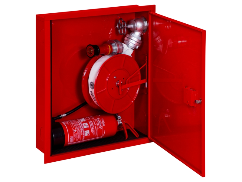 Hydrant wewnętrzny DN52 z miejscem na gaśnicę pod spodem