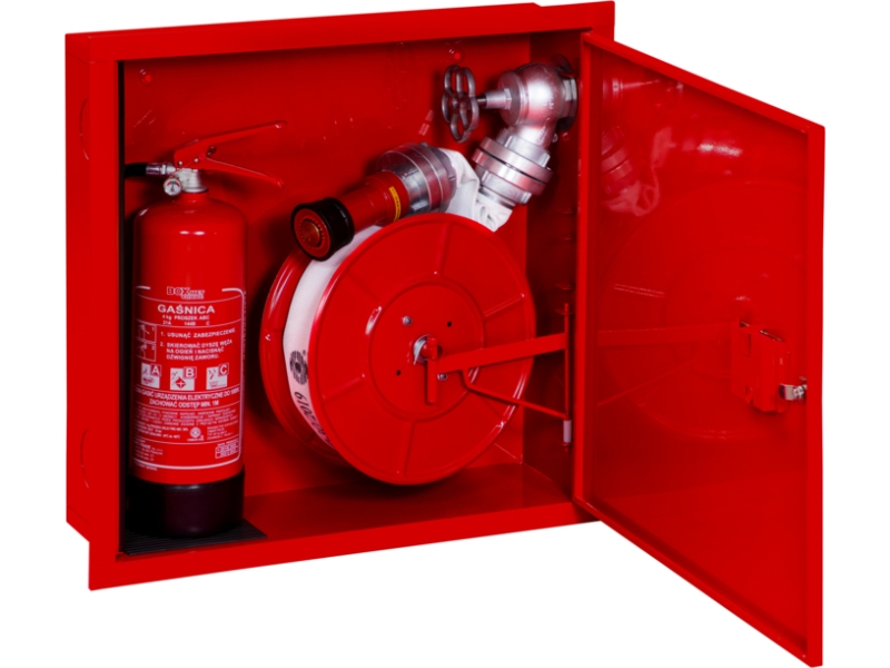 Hydrant wewnętrzny DN52 z miejscem na gaśnicę obok