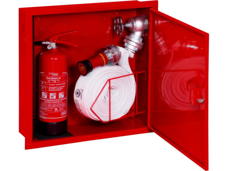 Hydrant wewnętrzny DN52 z miejscem na gaśnicę obok